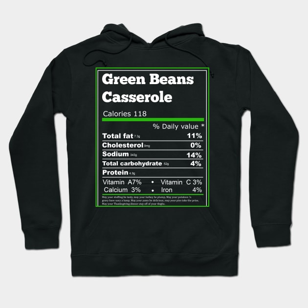 Green Beans Casserole Nutrition Hoodie by Flipodesigner